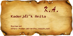 Kaderják Anita névjegykártya